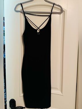 Black Dress with Neckline Detail